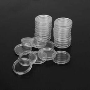 100 PCS COIN COINS ، 28 مم جمع العملة المعدنية مربع CLEAR CONINER COINER CONINER COIN COIN COINERS