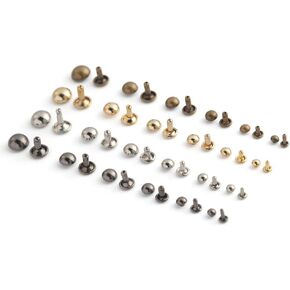 Wuta Pure Copper Mushroom Nail Brass Round Rovets Rivets Studs Thipets Thipets for clothes bage shoes craft ، 20 packs 5mm nickel