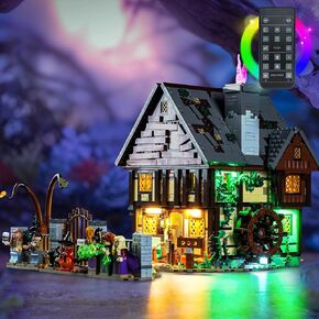 مجموعة الضوء المتوافقة مع Lego Hocus pocus: The Sanderson Sisters 'Cottage House Decor 21341 ، إكسسوارات إضاءة التحكم عن بعد متوافقة مع LEGO Ideas 21341 (الأضواء فقط ، لا نماذج)