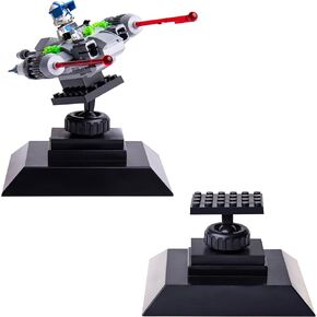 Infinity Angle Display - Building Block Display Stand - Works with Major Building Blocks - for Lego Display Stand - Compatible with Lego Decor Adjustable Stand - 2 Pack - White