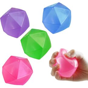 4 حزمة كبيرة 2.45 ماسونية الجليد كرات الإجهاد الإجهاد polyhedron الماس كرات بطيئة ، تململ حسية لأفضل يانع والبرودة (4pcs)