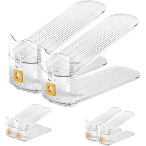 Cibizi Clear Slots Slots Protecters أحذية Stacker Organizer for Closet Shoe Stackers لزوج من أحذية الأحذية عرض الجرف منظم الحذاء حاملي رف الأحذية