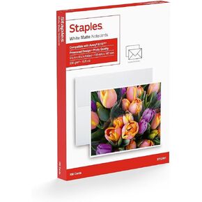Staples 610397 Inkjet Notecards 5 1/2-Inch X 4 1/4-Inch Matte 100/Pack