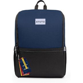 Slim Laptop Backpack for Men - Business Work Backpack for Men with Luggage Strap and Trolley Sleeve - Airflow Back, Fully Padded with Laptop Compartment (Black)