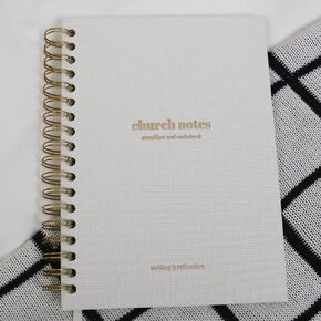 ملاحظات الكنيسة مجلة من قبل الثابت والمستدام - حجم أكبر 7 × 10 " - بياض بيضاء - دفتر مسيحي Sermon & Podcast - مجلة موجهة لكتابة النقاط الرئيسية وآيات الكتاب المقدس والملاحظات والتطبيق - فكرة هدية الرجال والنساء