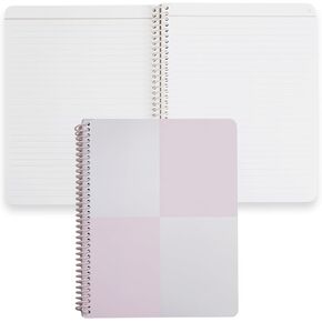 Erin Condren 7x9 أحادي اللون دفتر حلزوني ، تصميم مبطن مع 80 رطل. ورقة ، غطاء كلاسيكي أحادي اللون ، دفتر ملاحظات مبطن ، ملف ملون