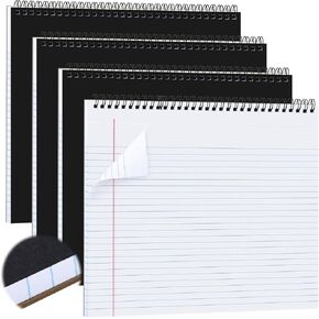 4 Pcs Legal Pads 3 Hole Punched Top Spiral Bound Notebooks 11 x 9.5 Inch College Ruled Notepad for Note and Drawing Diagram Tear Line for Removal 50 Sheets Office Steno Book for Business Office Supply