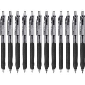 0.5mm Gel Pens Fine Point Smooth Writing Pens, 12PCS Black Ink Pens, Retractable Leather-Like Black Gel Pens, Business Gel Pen for Journaling, Writing, School, Office Use (Black)