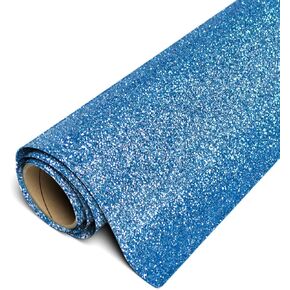SISER GLITTER HTV 11.8 "× 5 قدم لفة - الحديد على فينيل نقل الحرارة (الأزرق القديم)