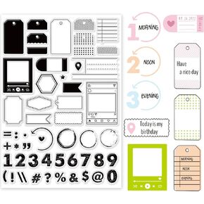 Globleland 8.3x5.8in Label Clear Silicone Stamps Forms for DIY Card Making Scrapbooking Photo Decoration