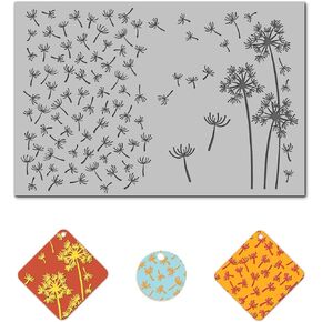 Arbuya Polymer Clay Sendelion Meature Mat for أقراط صنع المجوهرات ، ألواح نسيج زهور دلاي لمشاريع الطين البوليمرية ختم الأزهار لأدوات الأقراط الطينية