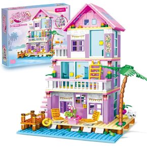 Seaside Villa Building Set 573 Pieces Toys for Girls Building Blocks House Toys Beach Villa Construction Toys Holiday Cottage Bricks Toys for Girls Age 6+