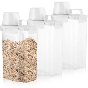 3 PCS Cat Storage Storage Storage Container Cat STORAGE STORAGE BIN مع غطاء محكم الإغلاق والمقبض ، SPOUT SEAPOUTE HUSKED SEATHED SEATHER SEATHER SEATHER SEAD