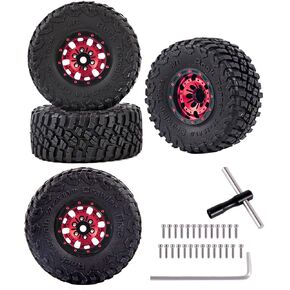 Alloy 1.0in Beadlock RC Wheels Upgrades Part for 1/18 1/24 TRX4M,SCX24,FCX24 RC Crawler,Aluminum RC Truck Tires Hops Up,(4pcs Gold)