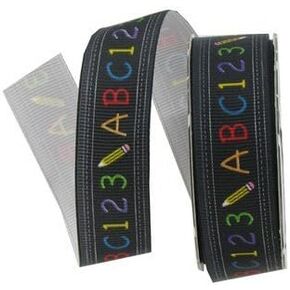 craftycrocodile 7/8 "ABC & 123 Grosgrain Ribbon