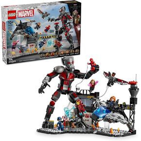 LEGO Marvel Captain America Civict War Action Battle Set - Toy Marvel Superhero Toy for Kids ، Boys and Girls ، Ages 10+ - مع 8 أرقام مصغرة ورجل عملاق - فكرة هدية لعيد الميلاد - 76314