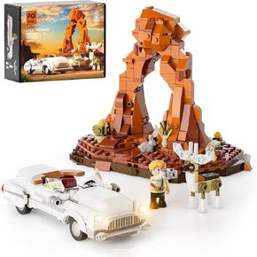 Funwhole Road Road-Deer-strossing Building Building-Bricks-Technic Care and Deer Collection LED LED Building Animals Construction مجموعة 576 جهازًا للبالغين والمراهقين