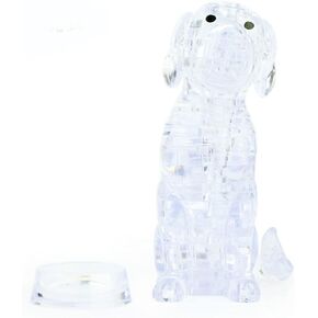 3D Crystal Dog Puzzle, Crystal Puzzle Brainteasers for Puzzlers Ages 16 and Up, 41PCS(Orange)