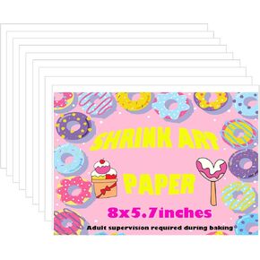 Fntjlro 12 Pieces Shrinky Dink Sheets,Sanded Shrink Plastic Sheets, Shrink Films Papers for Kids, Creative DIY Crafts,School Arts Crafts Activity (8 * 5.7inches)