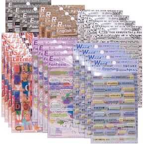 Word Quote Stickers – 24 Sheets Inspirational Stickers for Journal, Scrapbook, Funny Motivational Literary for Journaling Scrapbooking Supplies Card Making Craft (word24)