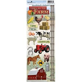 Paper House Productions STCX-0094E Cardstock ملصقات ، في المزرعة (6 حزم)