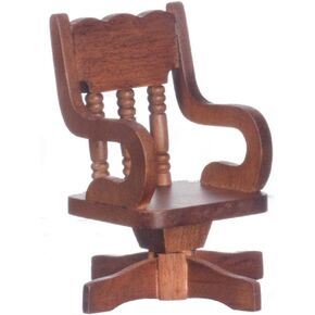 Classics Dollhouse Miniature 1:12 Scale Walnut Debivel Desk Chair D4682