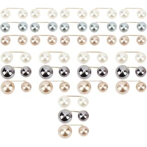 SYH&AQYE 30 PCS Artificial Pearl Brooch, Anti Exposure Neckline Pins, Anti Glare Brooch Pins Decoration Pins for Neckline Fixed, Clothing Sweater Broach Shirt
