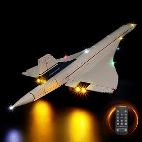 مجموعة مصباح LED Bricksoul لمجموعة بناء Lego Concorde ، متوافقة مع 10318 Lego Light Kit ، Light Up Legos Concorde Plane - لا توجد مجموعة كتل Lego (إصدار RC)