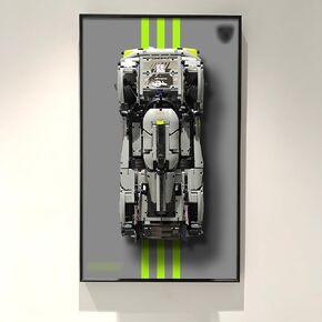 عرض Wallboard Wallboard for Lego Technic Peugeot 9x8 24H LE MANS HYBRID HYPERCAR 42156 سيارة سباق ، متوافقة مع عرض سيارات LEGO ، أفكار الهدايا لعشاق إطار جدار السيارة ، الحجم: 17.7x 29.5in