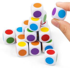 16 مم فارغة على كل وجه D6 Six Side Dice 20pcs Cube Game Dite Teaching Clastic Class For Education Techning Teaching Mathing Board Game Glay Rolling