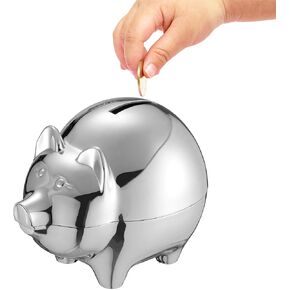 الأموال التي تنقذ بنك خنازير الفضة الخنزير الفضية للبنك من أجل الأطفال ، وهدايا الأطفال الساخنة لعيد الميلاد وعيد الميلاد وحفلتي-أول بنك أموال أصناف للأطفال