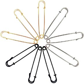 10pcs دبابيس أمان كبيرة ، 4 دبابيس أمان ثقيلة للأزياء ، الخياطة ، الملابس ، الحفاضات ، البطانيات ، القماش ، الصوف ، DIY والمزيد