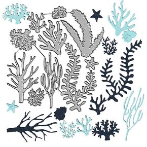 8pcs يموت قطع الأعشاب البحرية ، Sea Starffish Conch Cuts Metal Sticking Stencils قالب لقالب لبطاقات قصاصات الكتب وديكور بطاقة الألبوم Craft Craft Craft
