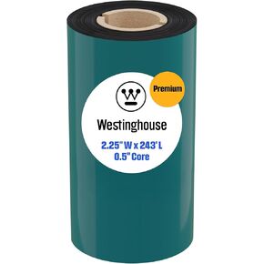 Westinghouse Premium Oil Change Stickers Resin Ribbon 2.25" x 243'. 0.5" Core, 57mm x 74m. Thermal Transfer, Health Care, Manufacturing, Laboratories Sticker. Works with Zebra TLP 2824 Plus 5100