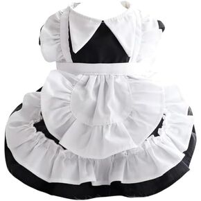 Aza Dog Princess Dresses للكلاب الصغيرة لوليتا ملابس خادمة زي حيوان أليف فتاة لطيف معطف أزياء الخريف (XS ، خادمة)