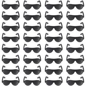GADPIPARTY 120 PCS نظارة شمسية صغيرة للدمى نظارة شمسية سوداء ملحقات أزياء دمية ملحقات COSPLAY DOLL DIY نظارة شمسية لحرف الدمى الحرف