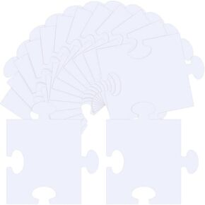 Glenmal 100 pcs قطع ألغاز أبيض فارغ كبير حجم أوراق فارغة بيضاء ضجة