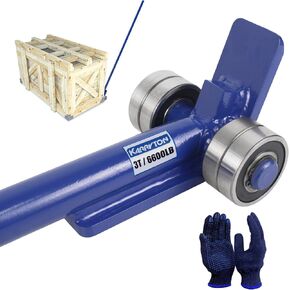 Pry Lever Bar 5T/11000LBS Load Capacity, 5FT Length Steel Handle Prylever Bar with Wheels for Heavy Duty Equipment Handling,Great Hand Tool with Four Industrial Bearings (5T-5FT)