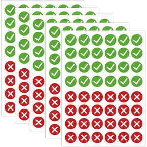 240PCS Red Cross Mark Stickers,Green Check and Red Cross Mark Stickers for Marking DIY Projects, Item Organization, Inventory Management,and Classroom Teaching Aids