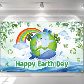 Mocsicka Happy Earth Day Backdrop Save The Nature Banner April 22 Environmental Protection Earth Day Party Deocrations Classroom Indoor Outdoor Wall Banner