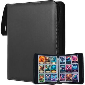 Trading Card Binder with Sleeves, 9 Pocket Premium 900 Double Sided Pocket PU Card Collection Binder, Collectible Card Albums Card Folder for MTG, TCG, Sports Cards, Game Cards