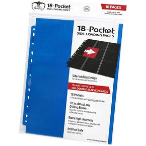 Ultimate Guard 18-Pocket Pages Side-Loading Blue (10) Card Binders Sheets