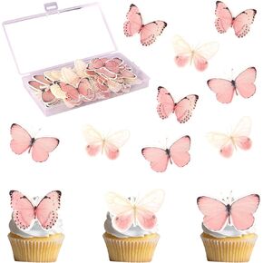 60 PCS Edible Daisy Cupcake Topcake Topcake Wefer Wefer Flower Decortations Party Party Decorations الصالحة الصالحة للأكل لقطات كب كيك للاستحمام الطفل الربيع زفاف عيد ميلاد الكعكة الزخرفة