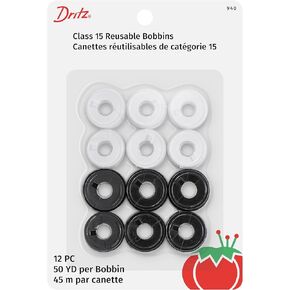 Dritz Class 15 قابل لإعادة الاستخدام ، 12 PC بكرة ، العدد الأسود والأبيض