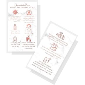 Boutique Marketing LLC Chemical Peel Peel Cards | 50 حزمة | حجم 2x3.5 بوصة بطاقة العمل | نظرة رخامية مع تصميم ألوان الذهب الوردي غير المعدني ، الأسود ، الأبيض ، الذهب الوردي