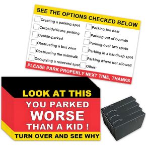 180Pcs Bad Parking Cards, 3.5x2 Inches You Parked Worse Than A Kid Business Cards, Funny Parking Violation Cards with Multi Reasons