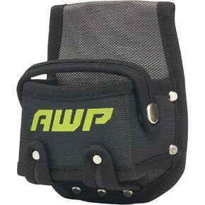 AWP Tape Measure Pouch with Metal Belt Clip and Tunnel Loop, Tool Belt Accessory