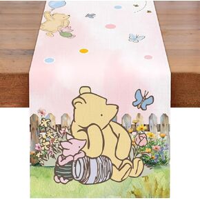 Winnie Baby Shower Decorations-Pooh Party Party Decord-Winnie Tableroth ، TableCloth Oh Baby Baby Gender تكشف عن لوازم حفلات عيد ميلاد للأطفال ، والأزرق.