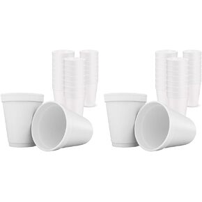 Concession Essentials 16oz Disposable White Foam Cups - Pack of 100ct