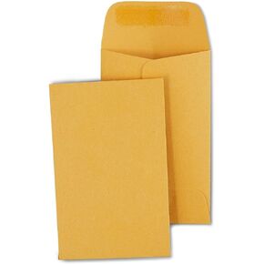 Staples 535062 Gummed Currency Envelopes 2 1/4-Inch x 3 1/2-Inch Brown 500/Box (19848-CC)
